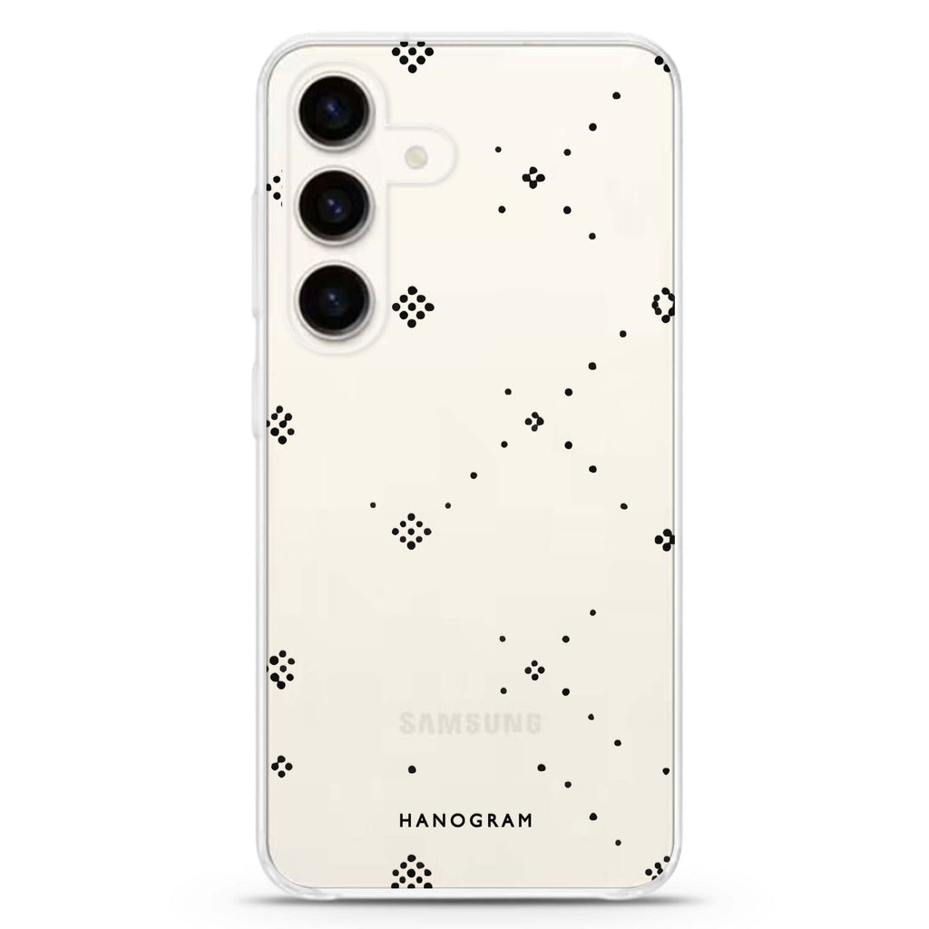 Midnight Dots Samsung Galaxy S26/S25/S24 水晶透明保護殼正面展示
