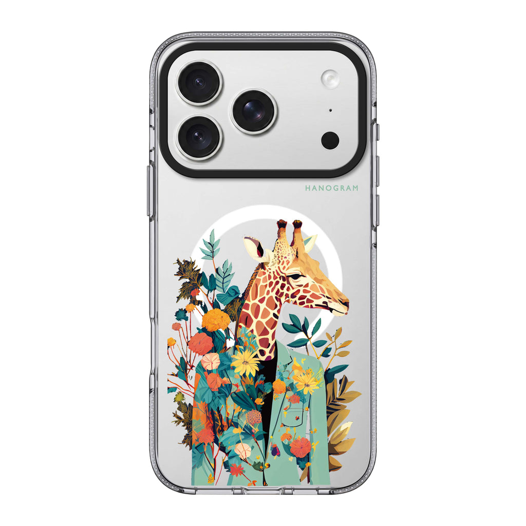 Giraffe & floral 水晶透明保護殼