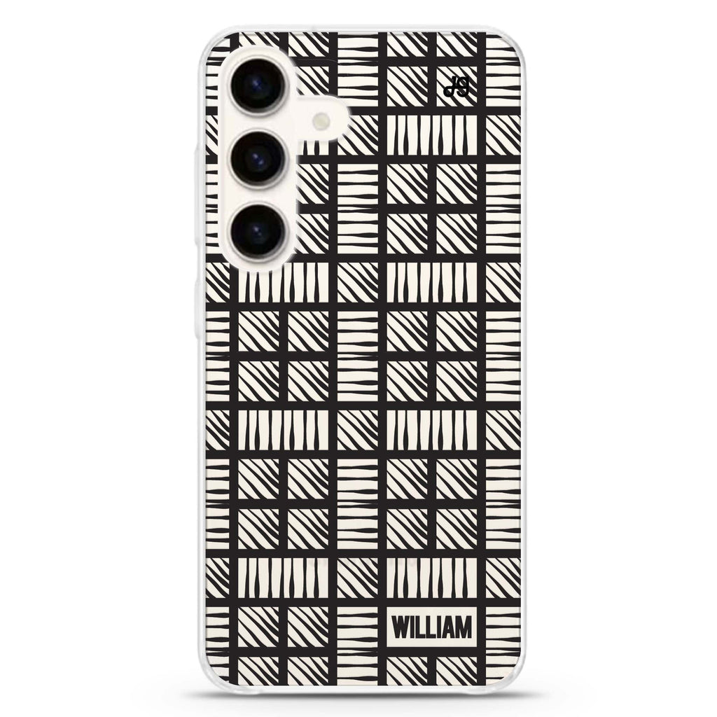 Square Samsung Galaxy S26/S25/S24 可加名字水晶透明保護殼正面展示
