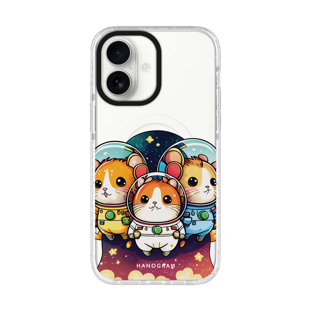 Space squirrels iPhone 17 水晶透明保護殼正面展示