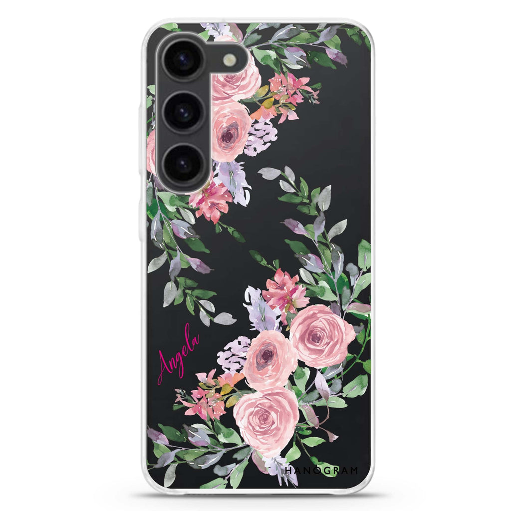 Lucy Watercolor Rose Samsung Galaxy 水晶透明保護殼