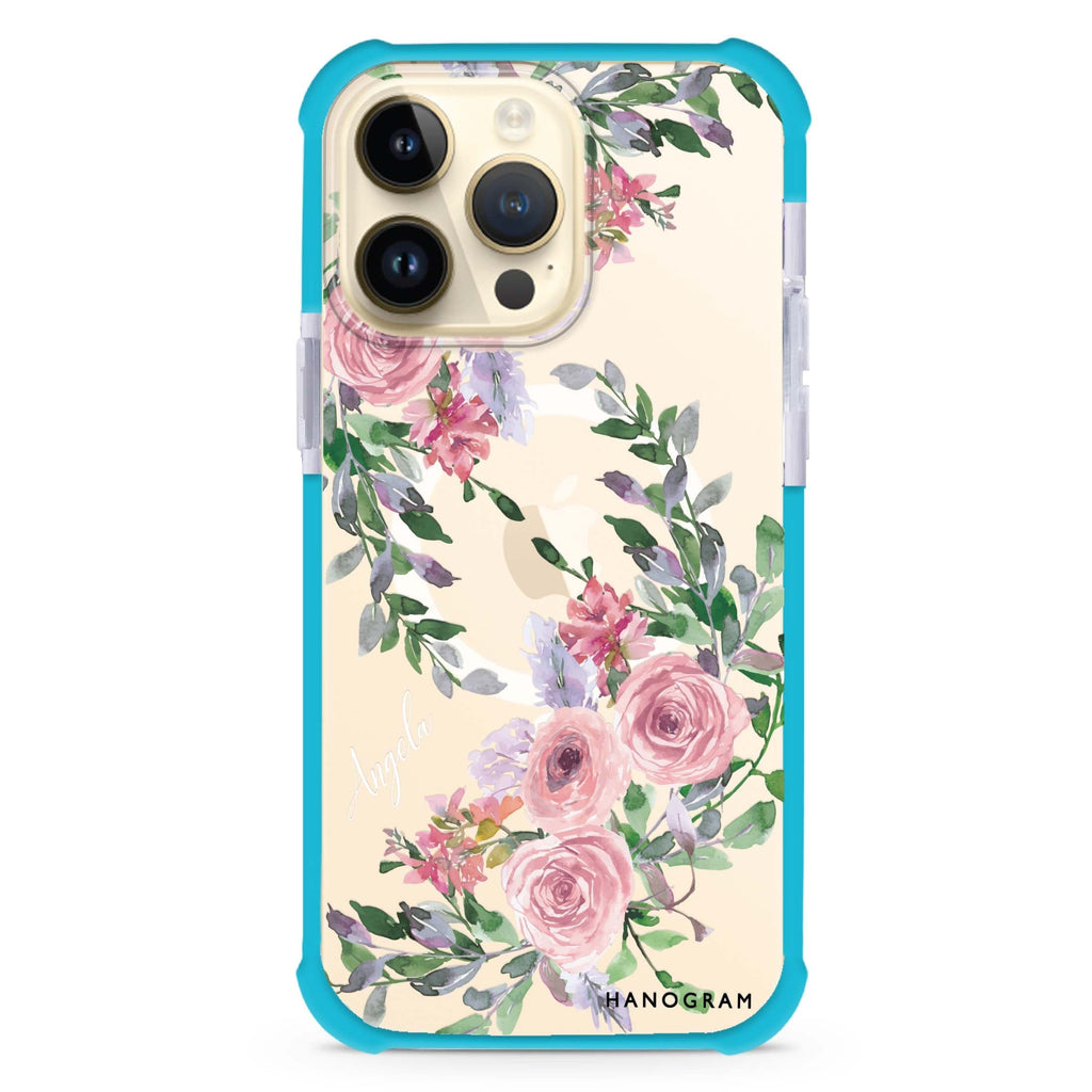 Lucy Watercolor Rose iPhone Magsafe 兼容超強防摔保護殼