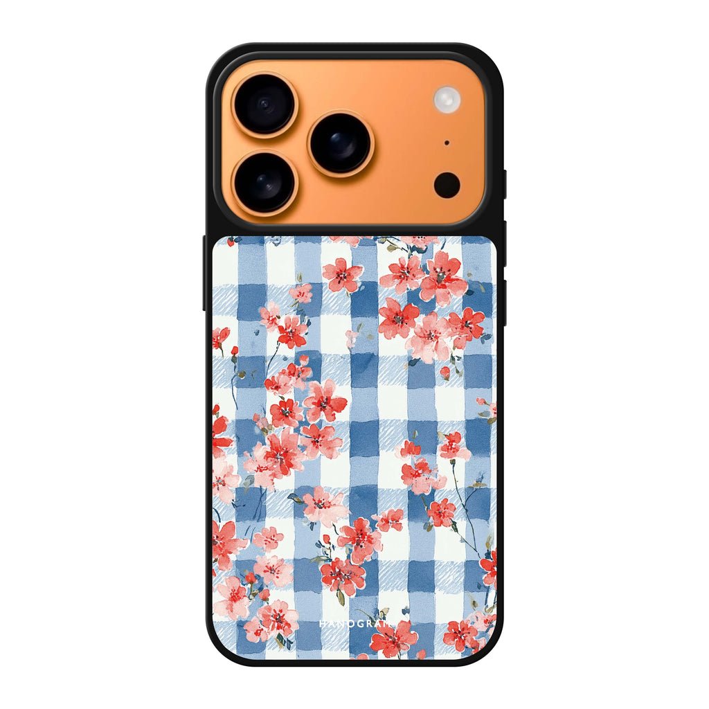Gingham Bloom 花卉 iPhone 17 Pro Max 鏡面手機殼主圖