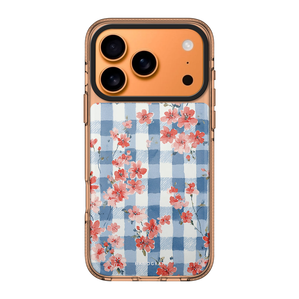Gingham Bloom iPhone 17 Pro Max MagSafe 水晶透明保護殼 花卉圖案設計 圖1