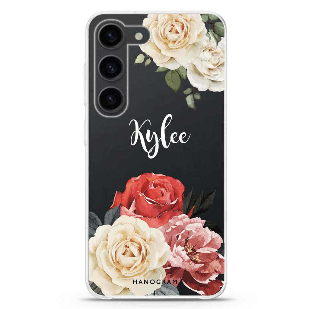 Vintage Floral Samsung Galaxy 水晶透明保護殼