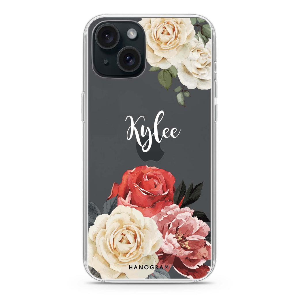 Vintage Floral iPhone 15 水晶透明保護殼