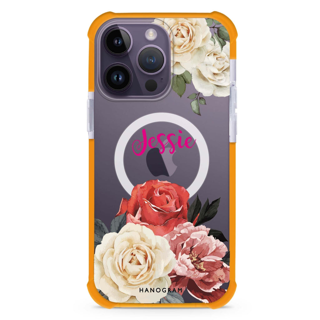 Vintage Floral iPhone Magsafe 兼容超強防摔保護殼