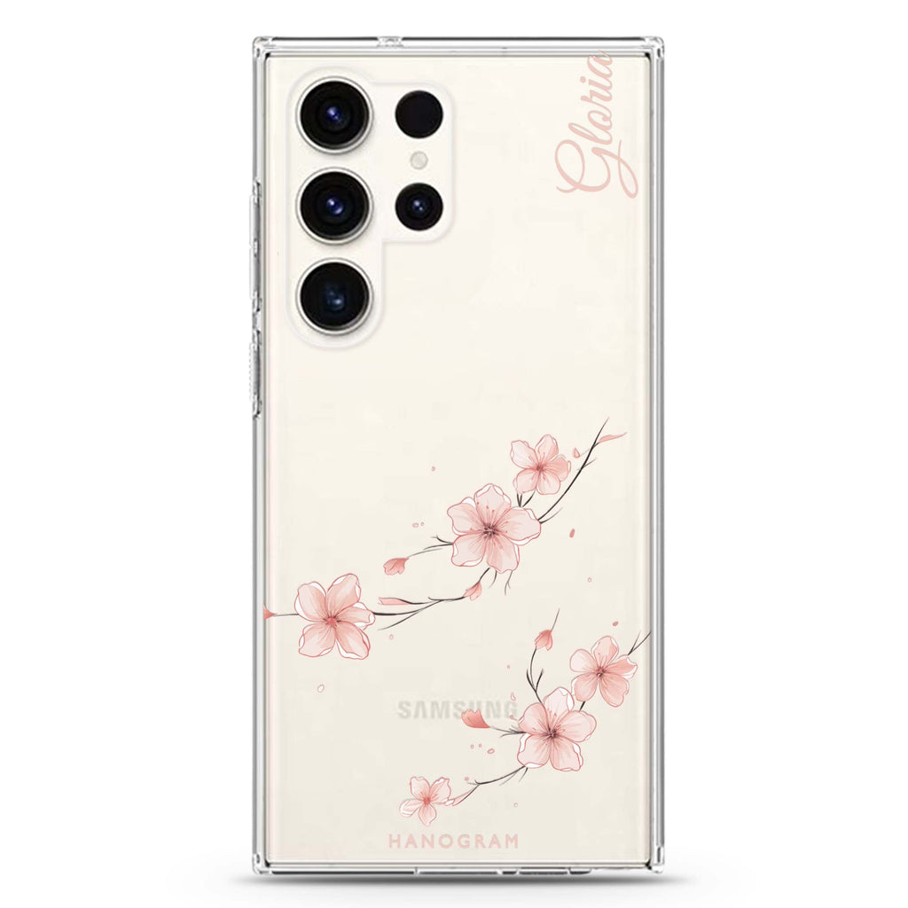 Sakura Spirit Samsung Galaxy Ultra 可加名字透明保護殼，適用 S26/S25/S24/S23 Ultra，圖1
