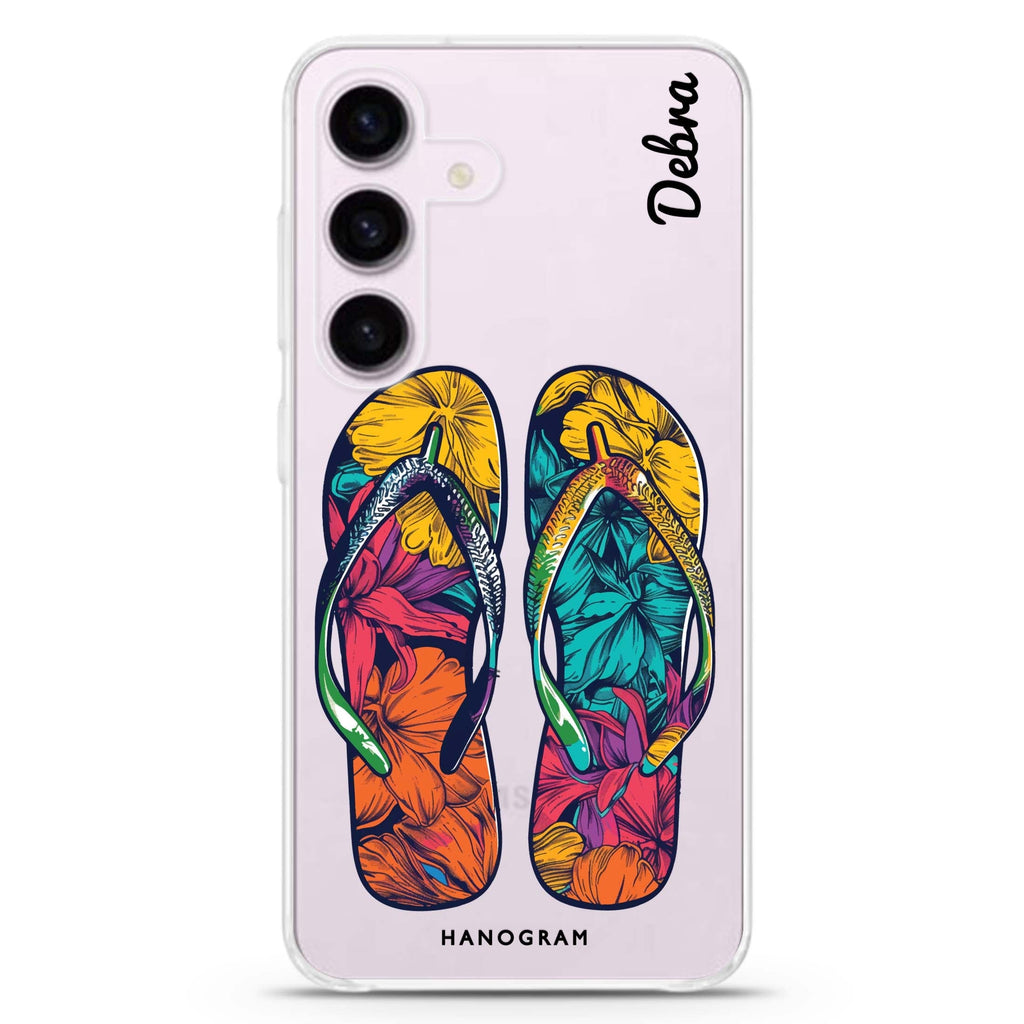 Beach Walkers Samsung Galaxy S26/S25/S24 可加名字水晶透明保護殼正面展示