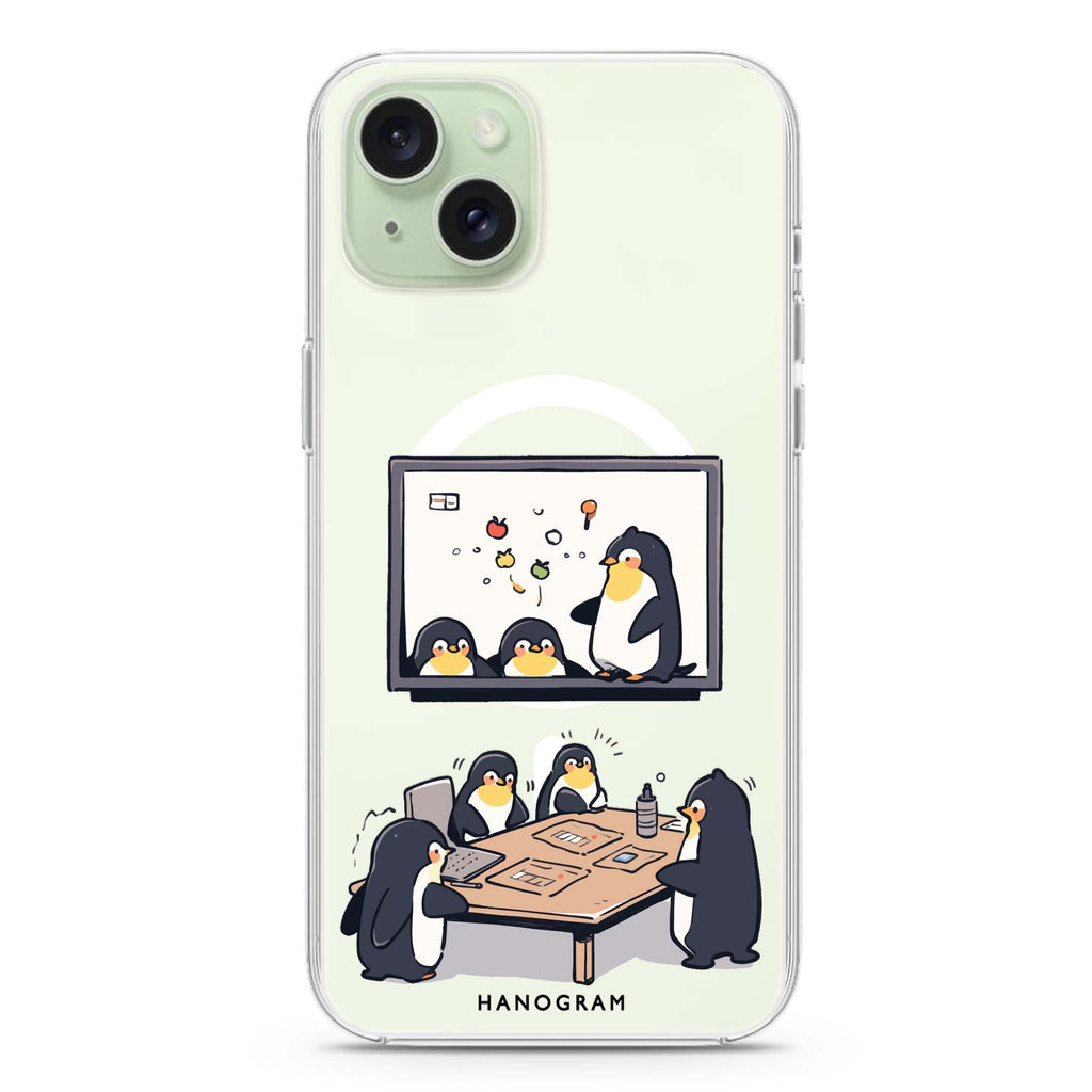 Penguin Presentation iPhone 15 Plus Magsafe 兼容水晶透明保護殼