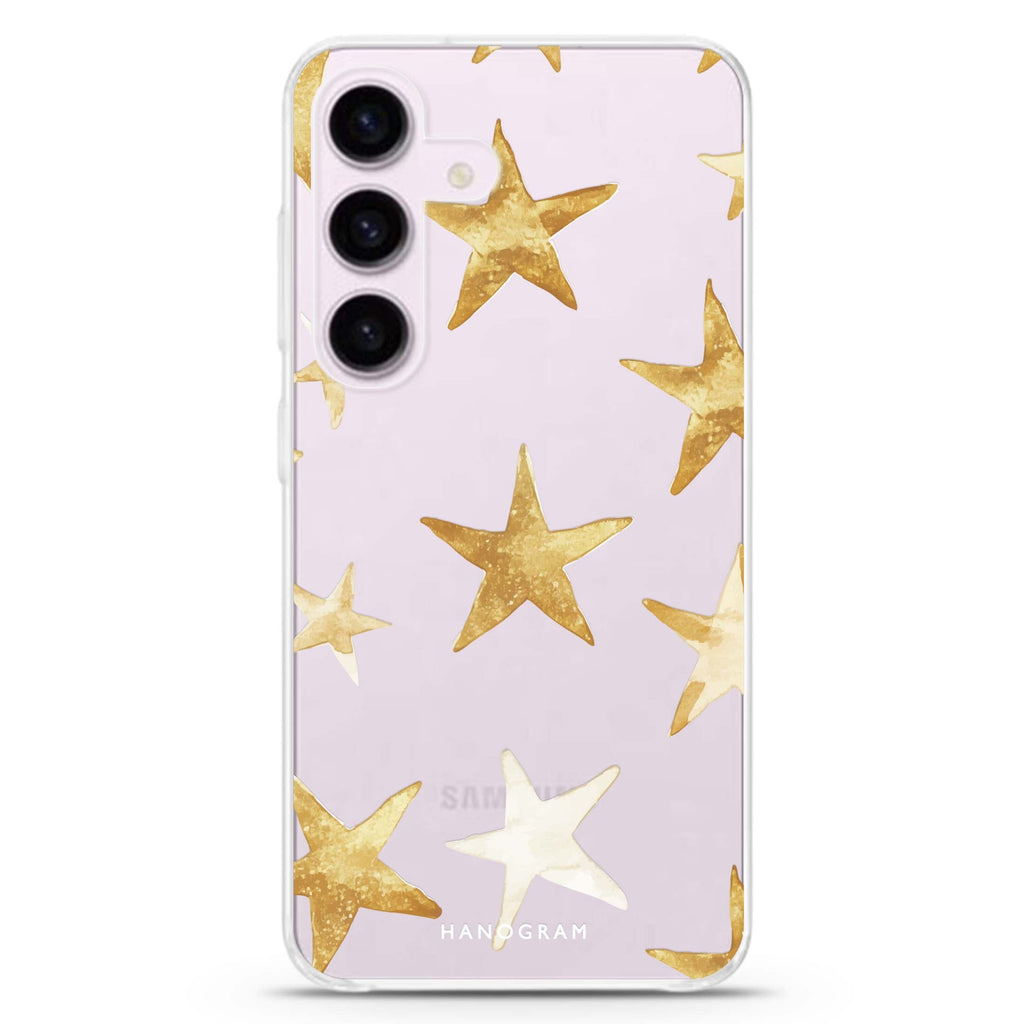 Starlit Whisper Samsung Galaxy S26/S25/S24 水晶透明保護殼正面展示