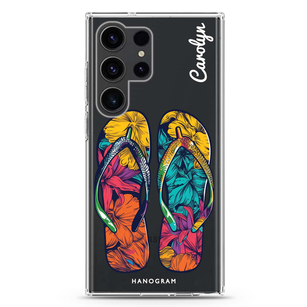 Beach Walkers Samsung Galaxy Ultra 可加名字透明保護殼，適用 S26/S25/S24/S23 Ultra，圖1