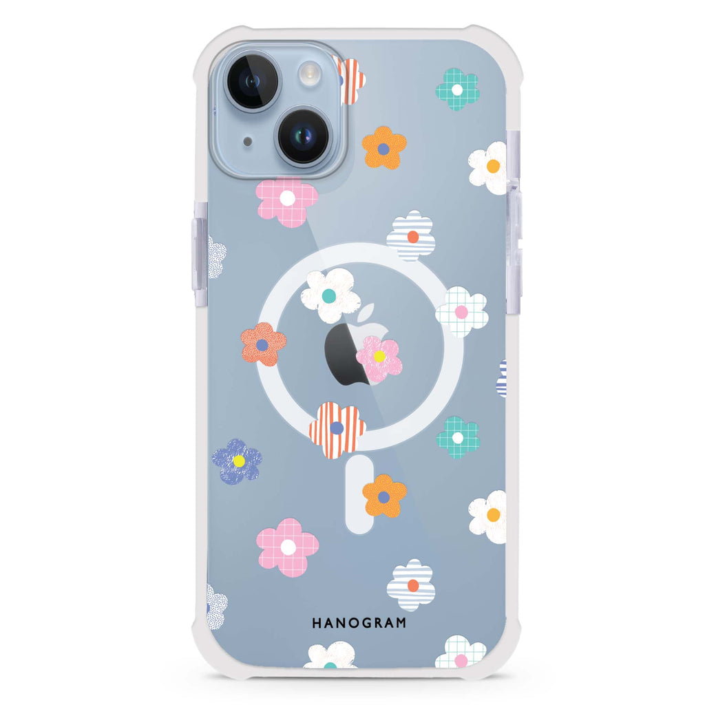 Floral Pattern iPhone 15 Plus Magsafe 兼容超強防摔保護殼