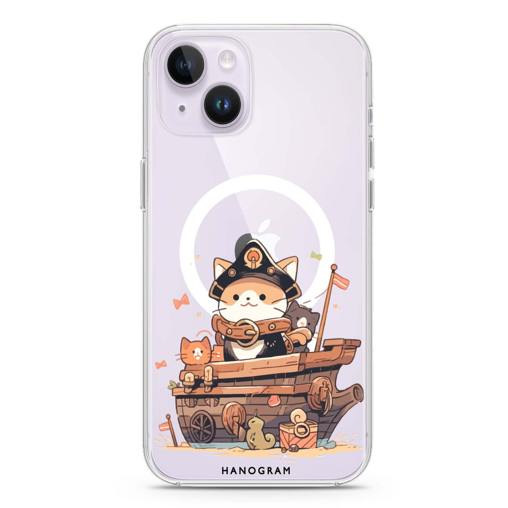 Buccaneer Kitty iPhone 14 Plus Magsafe 兼容水晶透明保護殼