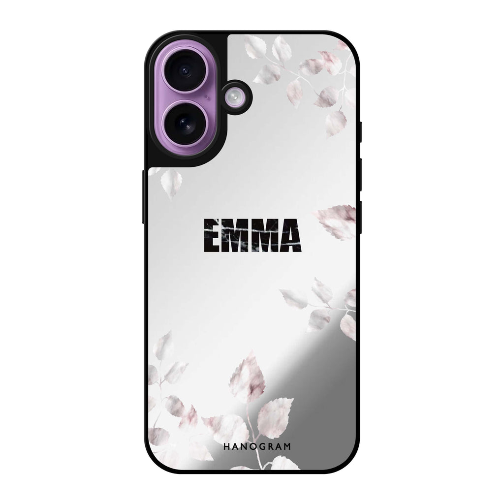 Reflective iPhone 16 Mirror Case –Life Simple Floral Design