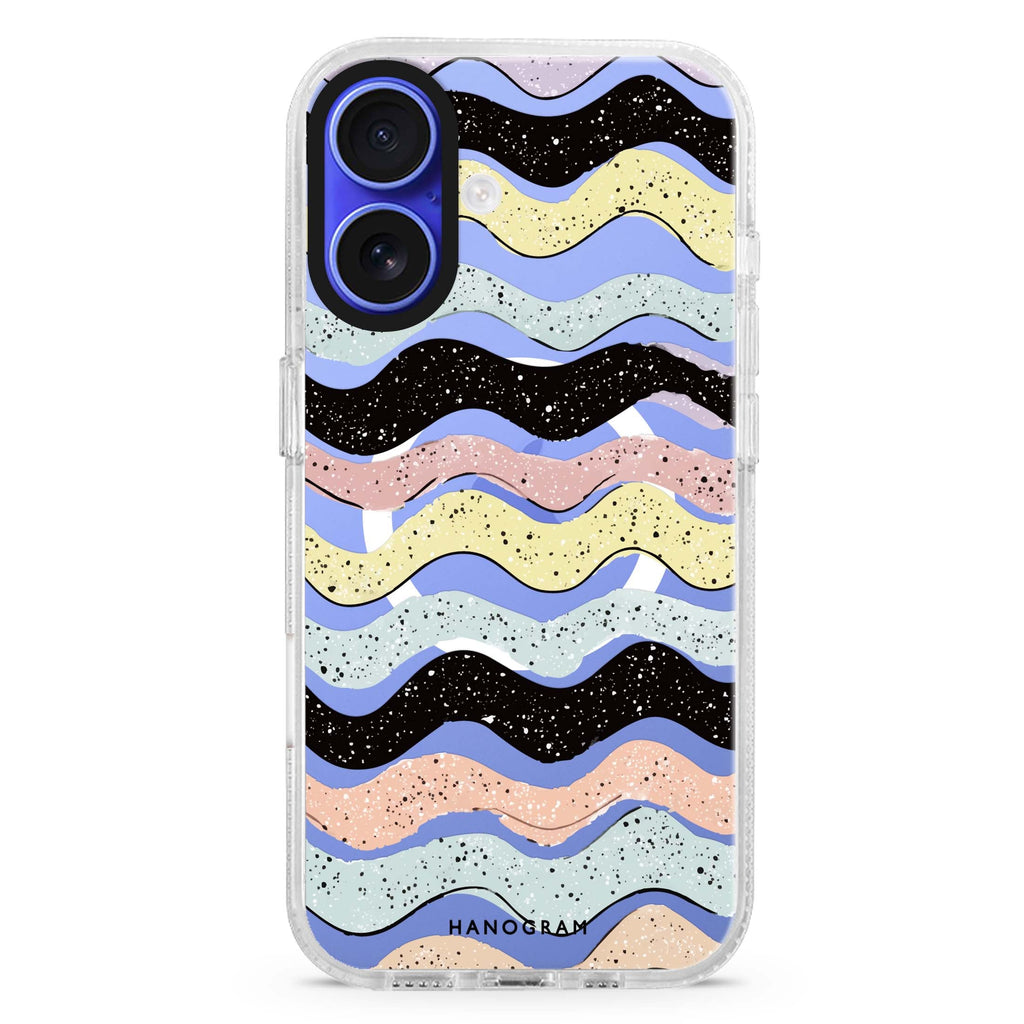 Glitter Wave Doodles Magsafe 兼容水晶透明保護殼
