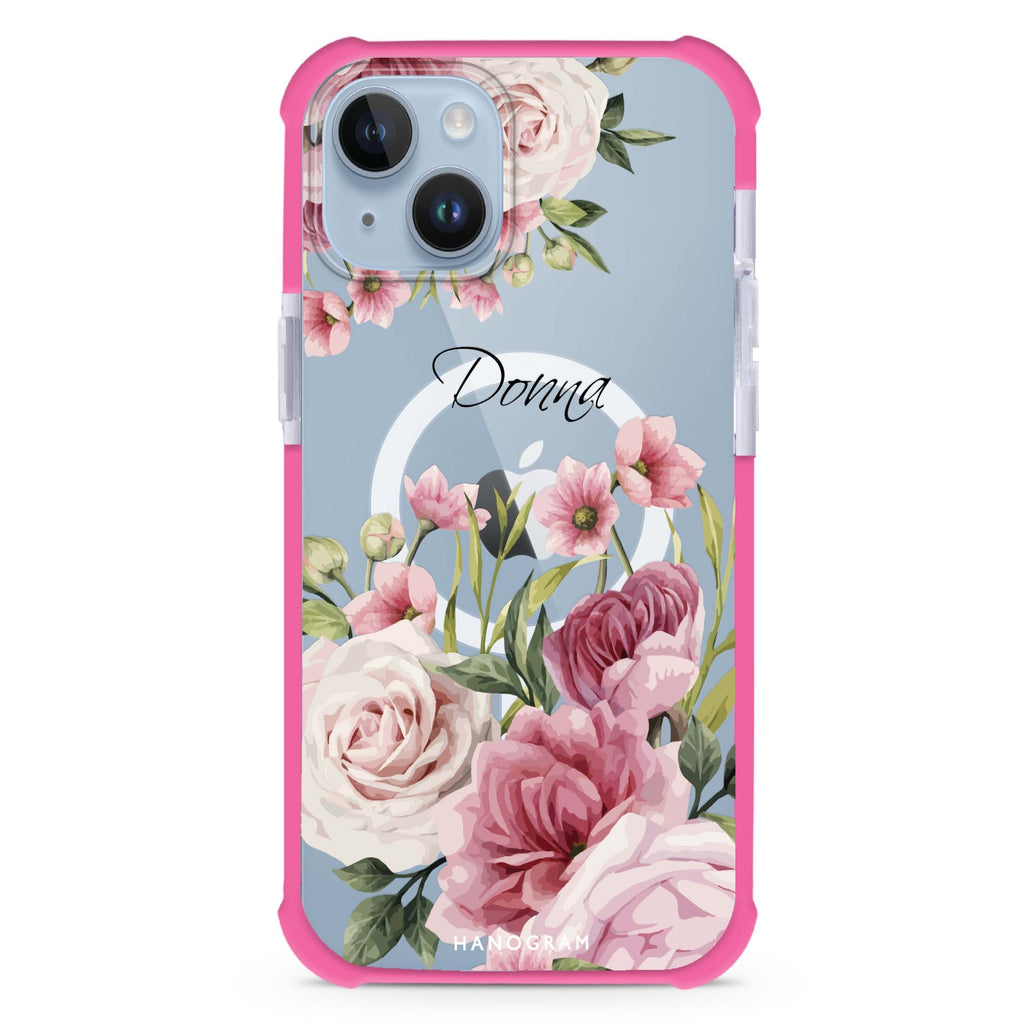 Beautiful Flowers iPhone 15 Plus Magsafe 兼容超強防摔保護殼