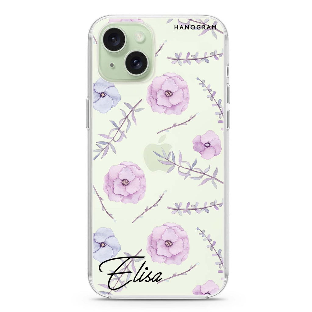 Vibrant Floral iPhone 15 plus 水晶透明保護殼