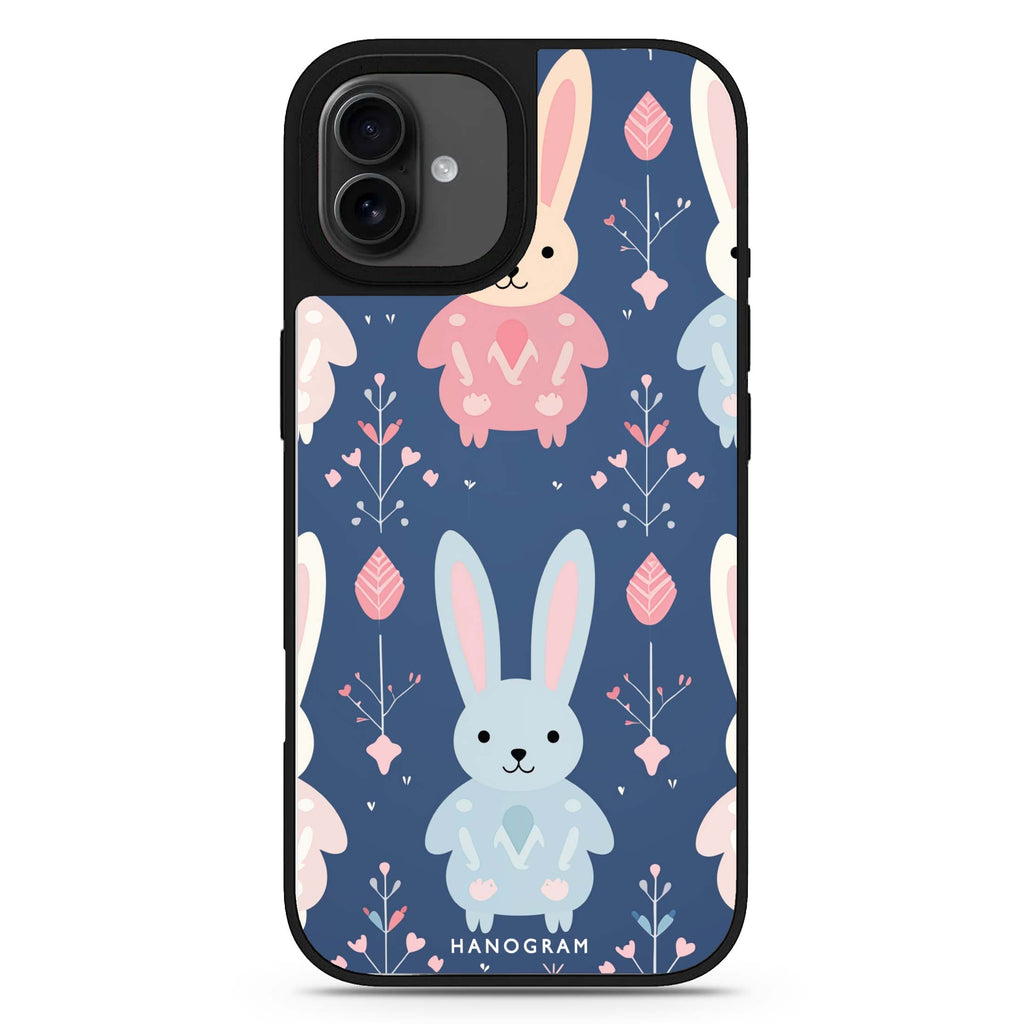 Bunny Bliss iPhone 17 可愛動物鏡面手機殼 主圖設計