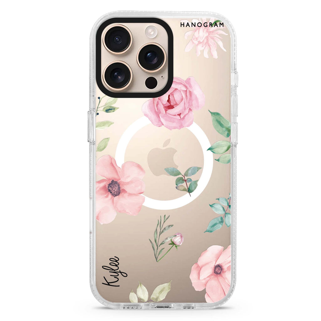 Rose Flower Magsafe 兼容水晶透明保護殼