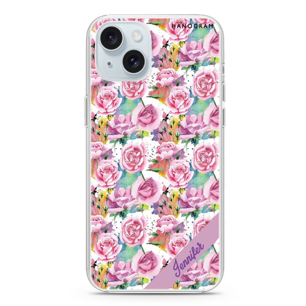 Colorful Rose iPhone 15 水晶透明保護殼