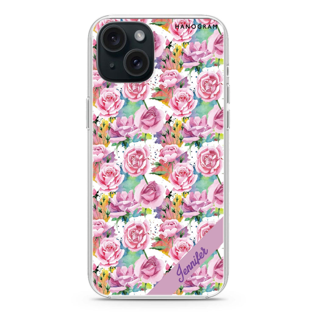 Colorful Rose iPhone 15 plus 水晶透明保護殼