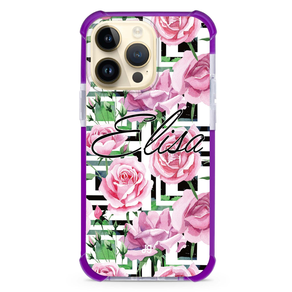 Rose Checkered iPhone Magsafe 兼容超強防摔保護殼