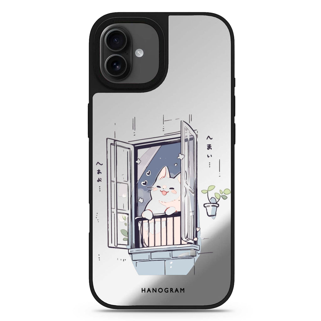 Ledge Lounging Kitty iPhone 17 貓咪鏡面手機殼 主圖設計