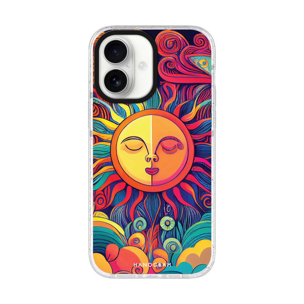 Magic Sun Face iPhone 17 水晶透明保護殼正面展示
