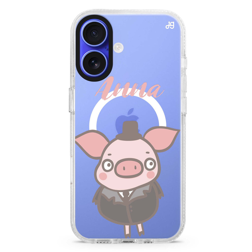 Funny Piggy Magsafe 兼容水晶透明保護殼