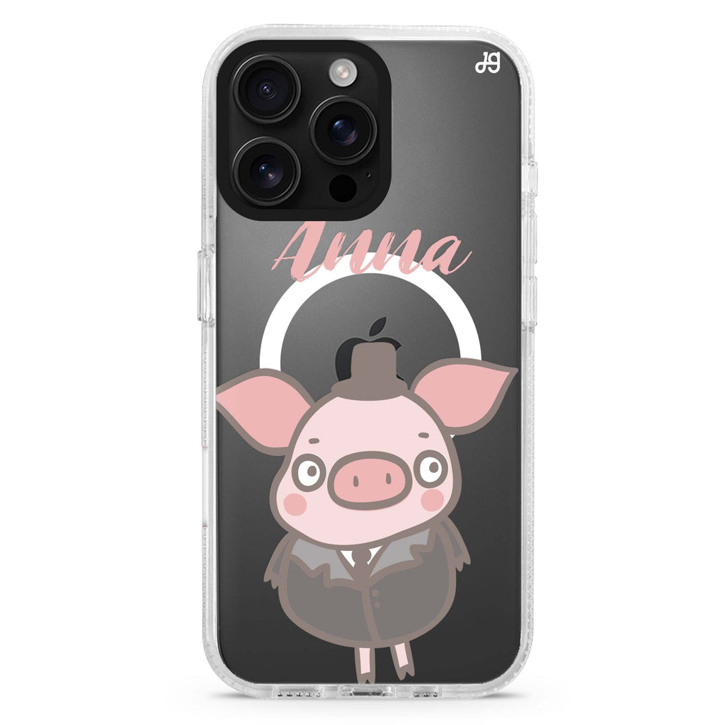 Funny Piggy Magsafe 兼容水晶透明保護殼