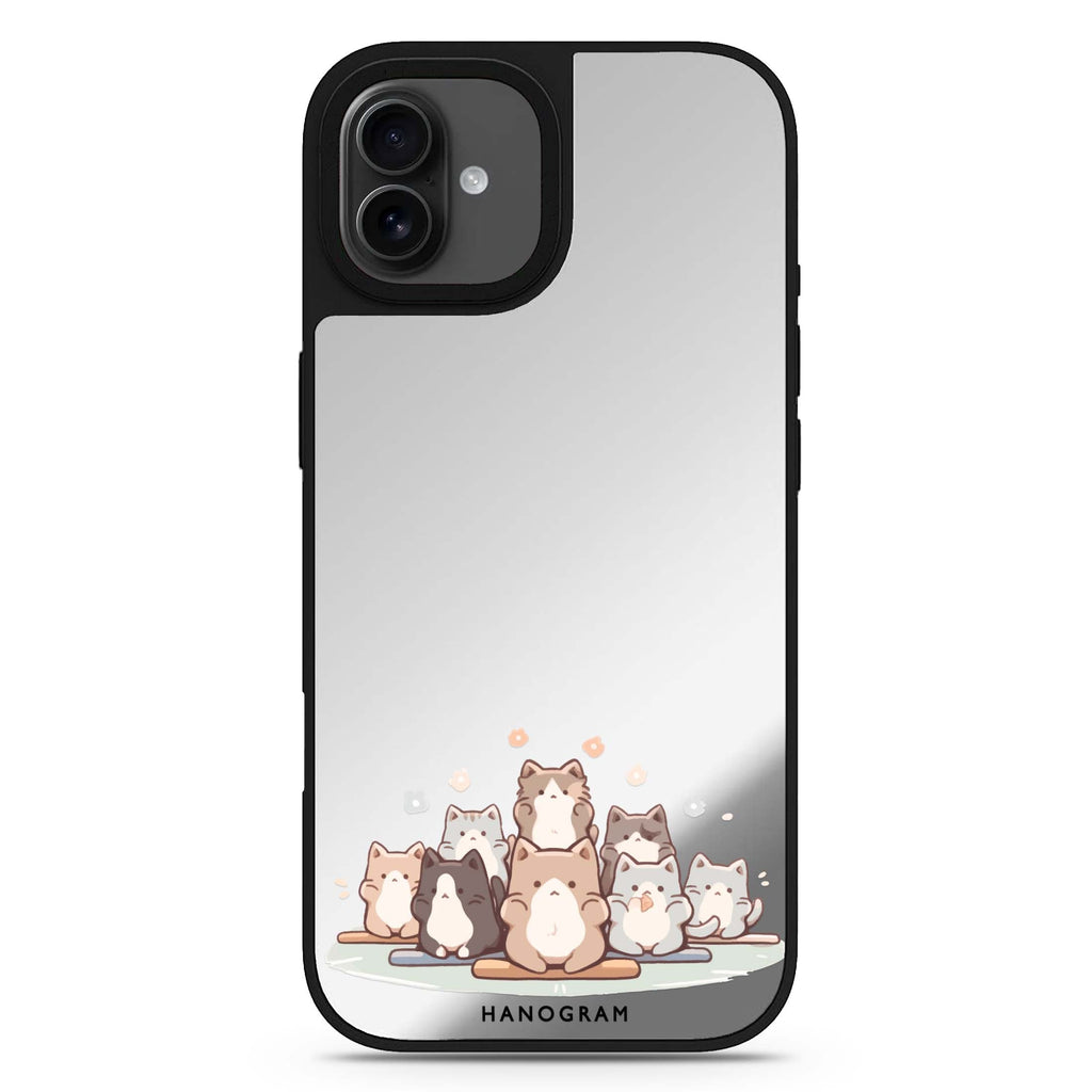 Zen Cat Calm iPhone 17 貓咪鏡面手機殼 主圖設計
