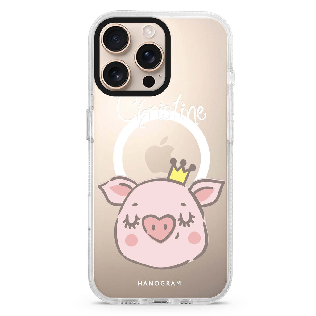 Piggy Queen Magsafe 兼容水晶透明保護殼