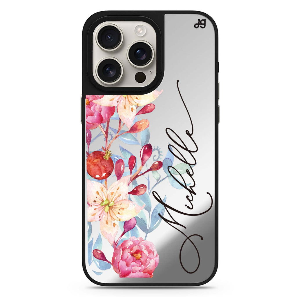 Pink Watercolor Floral Bouquet 鏡面手機殼