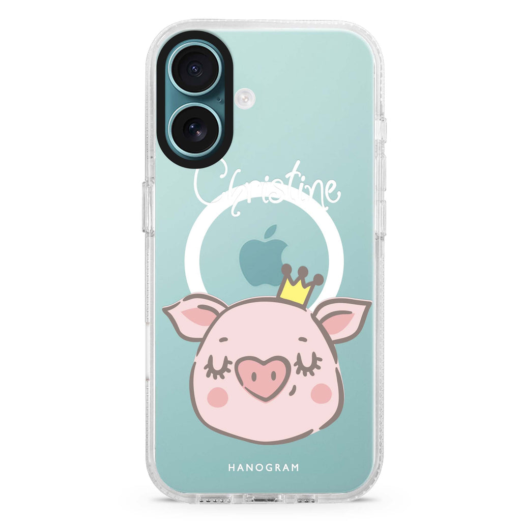 Piggy Queen Magsafe 兼容水晶透明保護殼