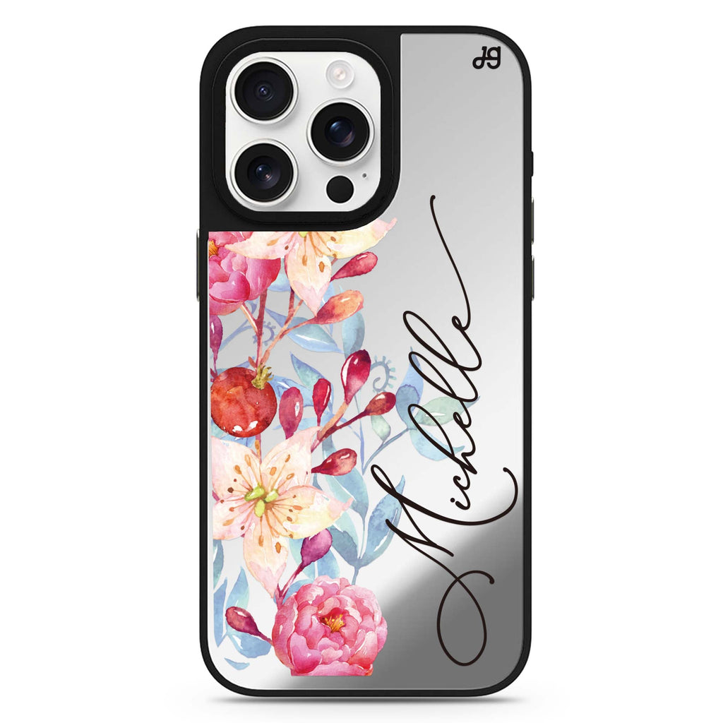 Pink Watercolor Floral Bouquet 鏡面手機殼