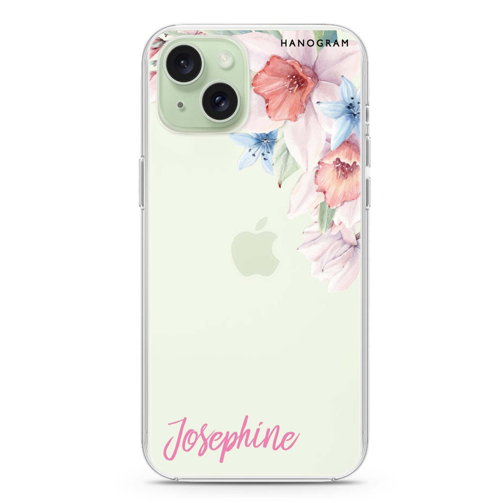 Glamour Floral iPhone 15 水晶透明保護殼