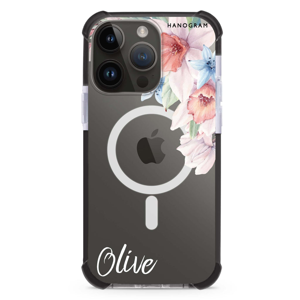 Glamour Floral iPhone Magsafe 兼容超強防摔保護殼