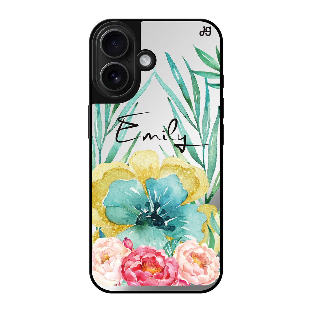Reflective iPhone 16 Mirror Case –The Great Golden Flower Design