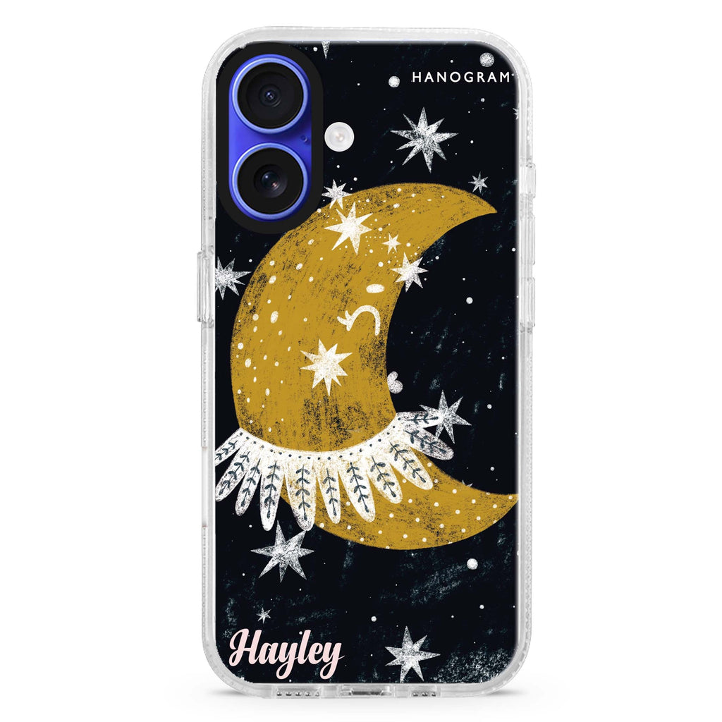Cute Half Moon Magsafe 兼容水晶透明保護殼