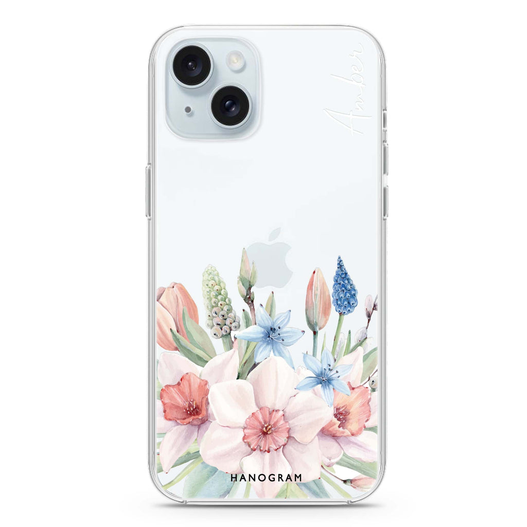 My Glamour Floral iPhone 15 plus 水晶透明保護殼