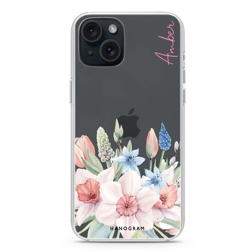 My Glamour Floral iPhone 15 水晶透明保護殼
