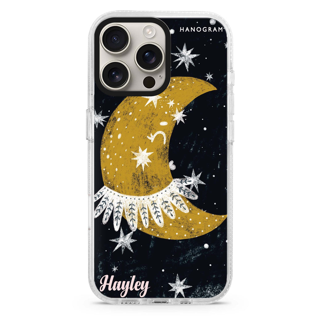 Cute Half Moon Magsafe 兼容水晶透明保護殼