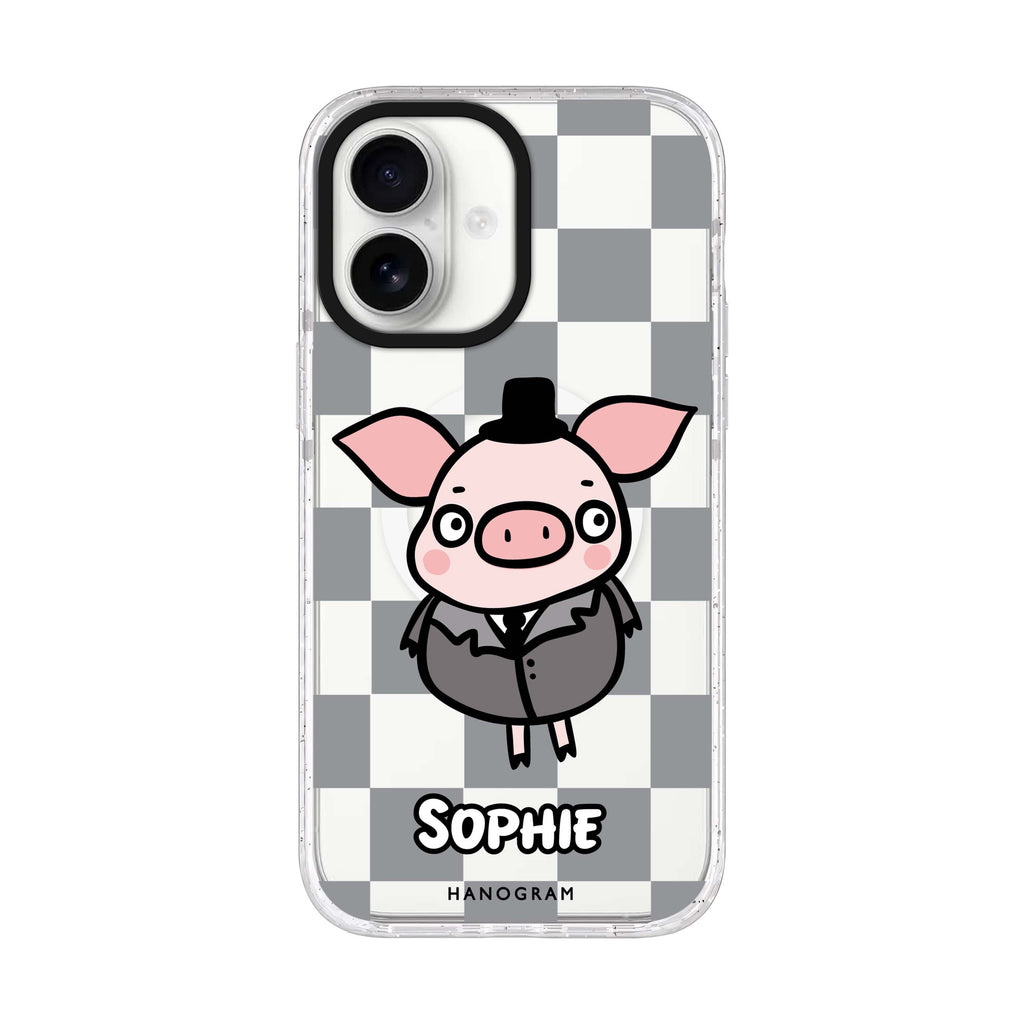 Handsome Pig iPhone 17 水晶透明保護殼正面展示