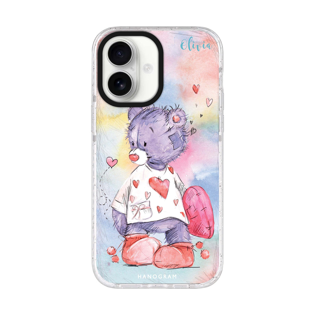 Sweet Bear iPhone 17 水晶透明保護殼正面展示