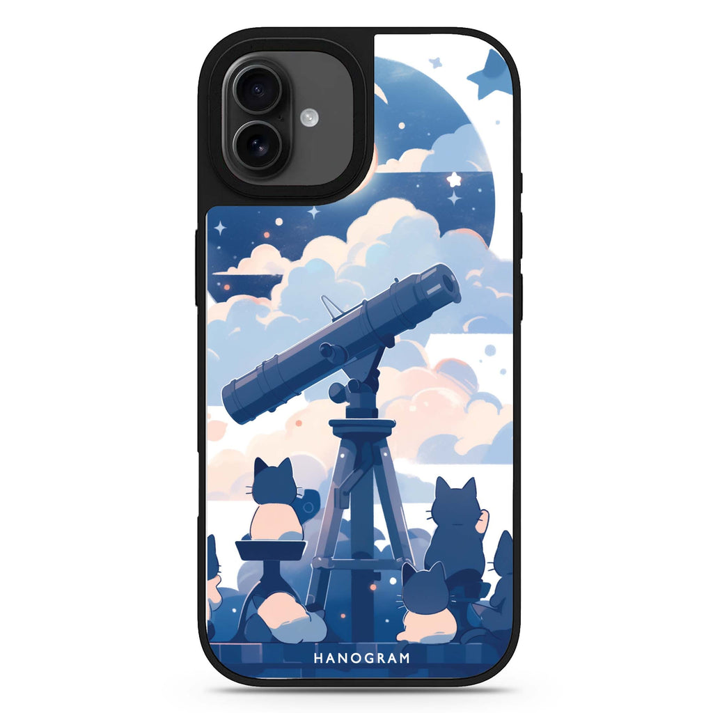 StarGaze Kitty iPhone 17 貓咪鏡面手機殼 主圖設計