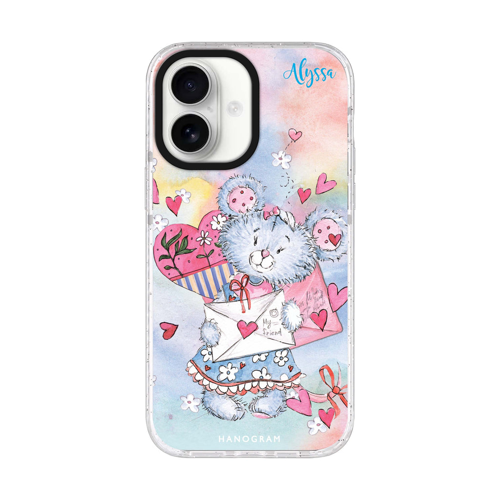 Sweet Bear iPhone 17 水晶透明保護殼正面展示