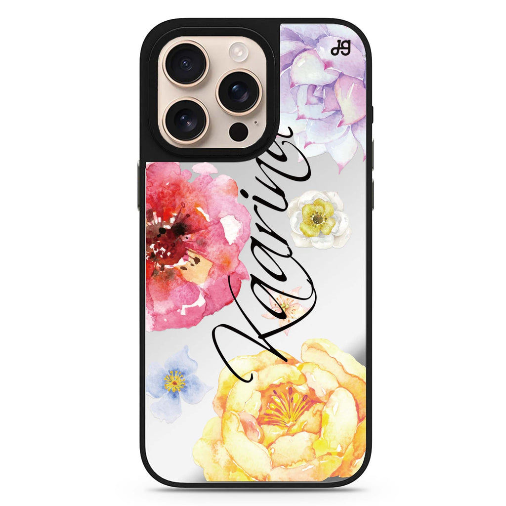 Colorful Watercolor Flowers 鏡面手機殼