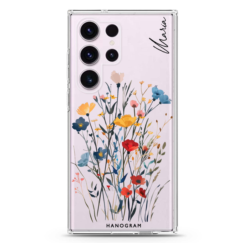 Garden Grace Samsung Galaxy Ultra 可加名字透明保護殼，適用 S26/S25/S24/S23 Ultra，圖1