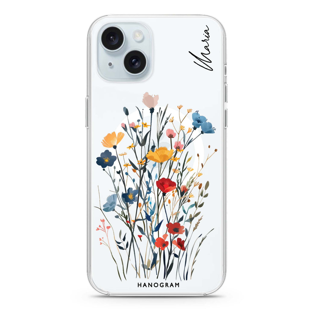 Garden Grace iPhone 15 Plus Magsafe 兼容水晶透明保護殼